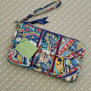 Vera Bradley Pushlock Wristlet Marina Paisley